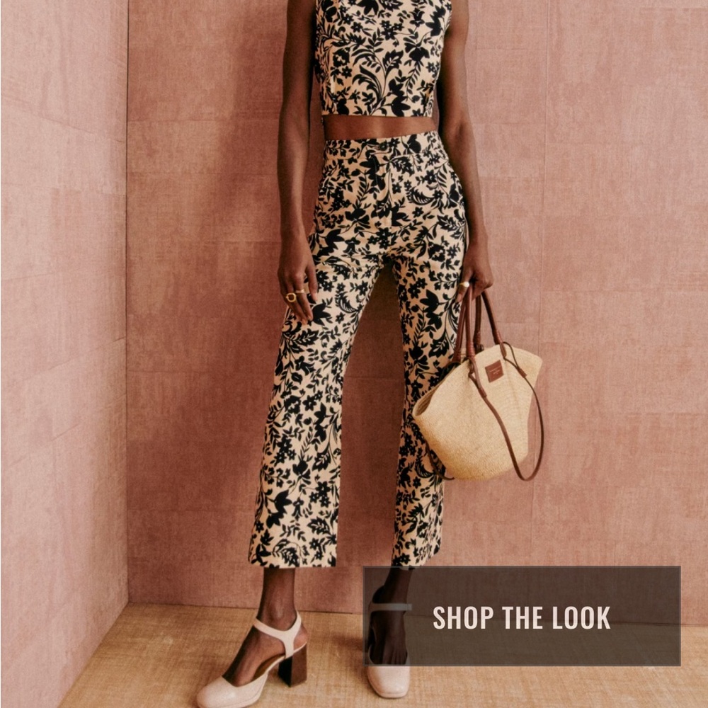 Sezane Martin Crop Trousers Nora Print - Size 6